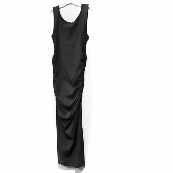 Black Side Ruched Sleeveless Maxi NWOT Sz M - Picture 3 of 10